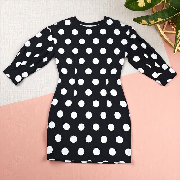 ZARA Polka Dot Puff Sleeve Mini Dress Size M - Picture 2 of 14